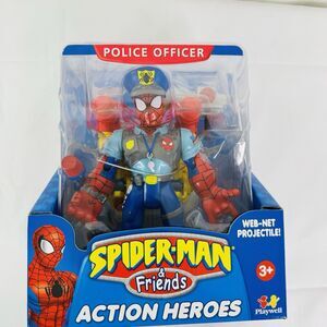 Spider-Man & Friends Police Officer Action Hero Web Net Projectile 2002 Playwell